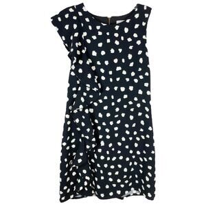 Julie Brown NYC Size‎ 6 Reina Dress Black White Side Ruffle Mini Sleeveless 472